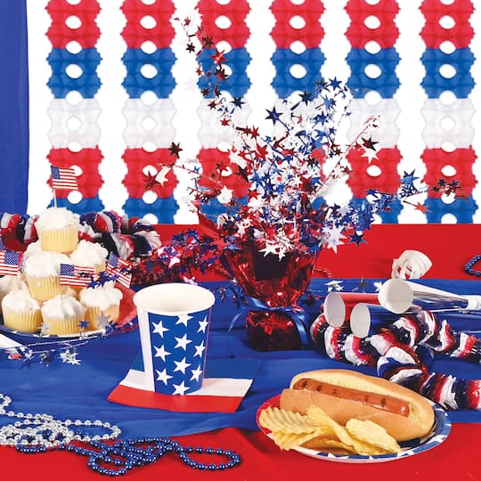 Beistle 6.5" x 6.5" Red, White & Blue Luncheon Napkins, 2 Packs of 16